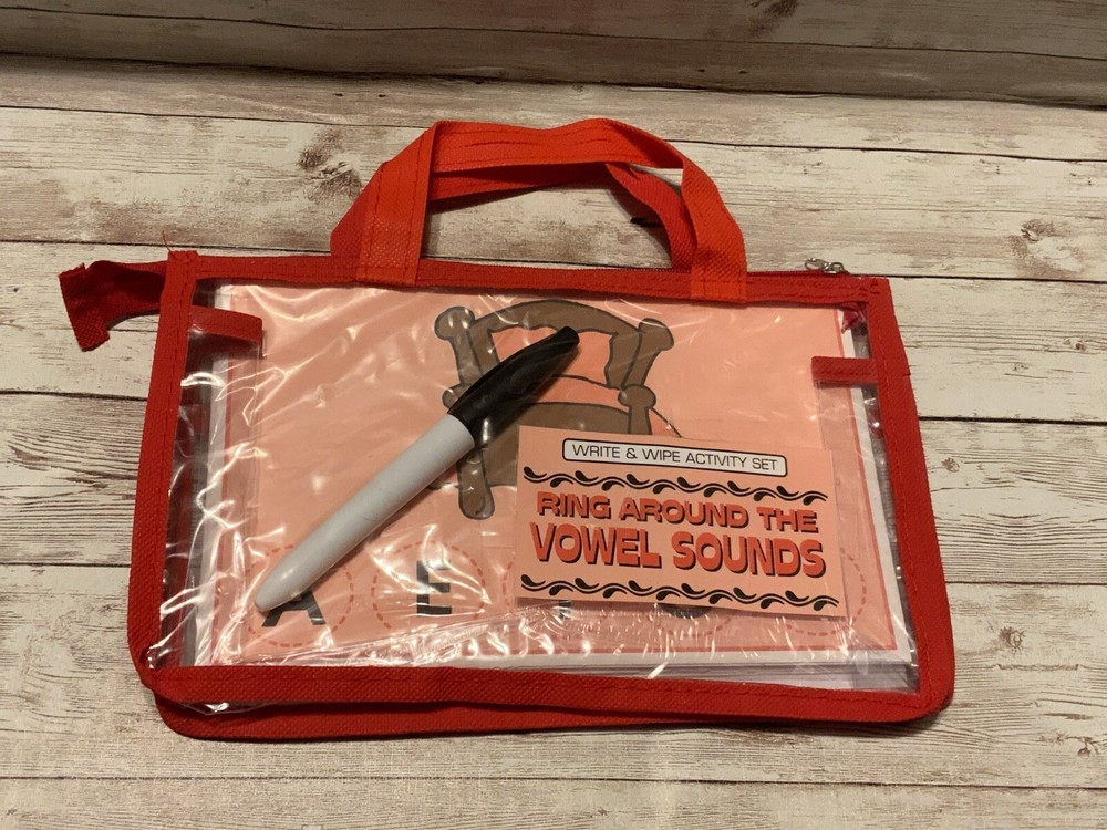 Write & Wipe Activity Set - Ring Around The Vowel Sounds - Learning Center