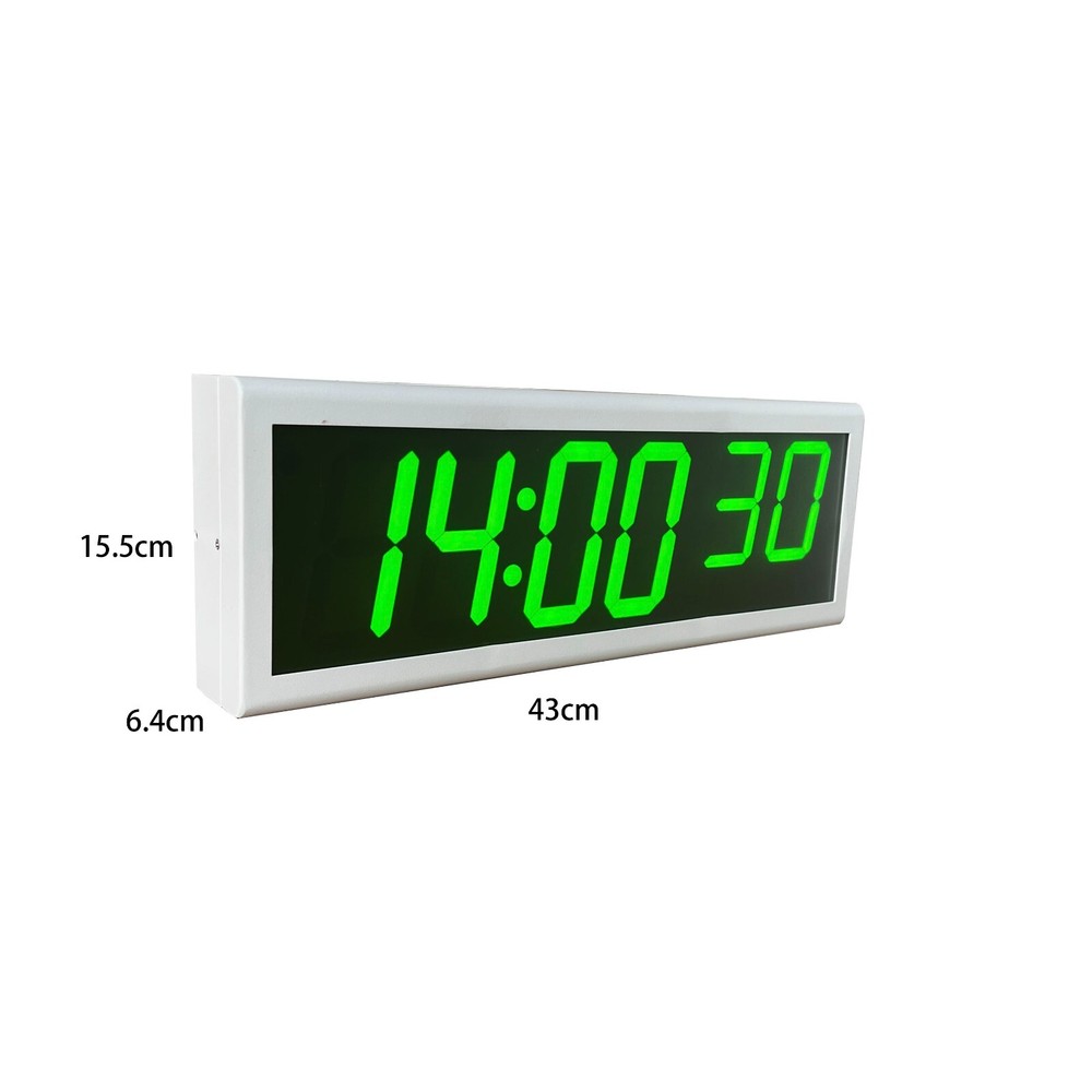 Green LED NTP PoE Clock for Broadcast Timekeeping, Automatic DST Reset