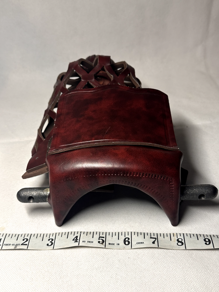 Burgundy Leather Sheild Pocket Pool Table Replacement Pocket Drop Bag