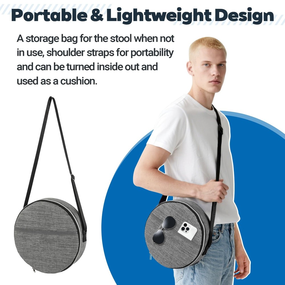 Upgraded Collapsible Stool with Load Capacity 600lbs, Stable Folding Stool wi...