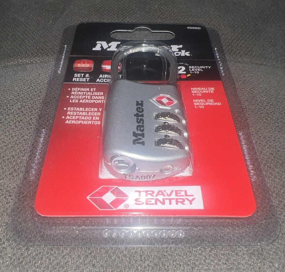 Master Lock 4688D Set Your Own Combination Tsa-accepted Cable Padlock{Silver}🔒