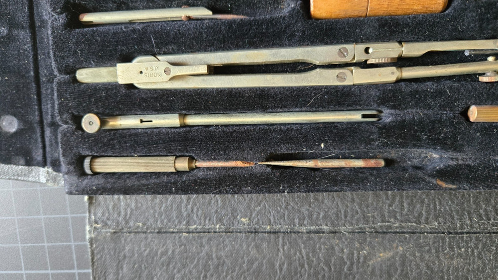 Complete Vintage Noris Drafting Tool Set (with original case)