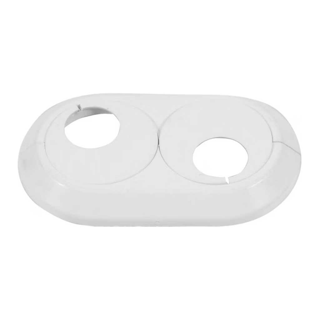 15mm-28mm Double PVC White Radiator Plastic Water Pipe Cover Collar Rose
