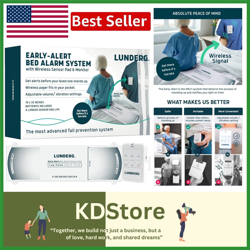 Early Alert Wireless Bed Alarm for Elderly - Smart Pre-Alert Fall Prevention