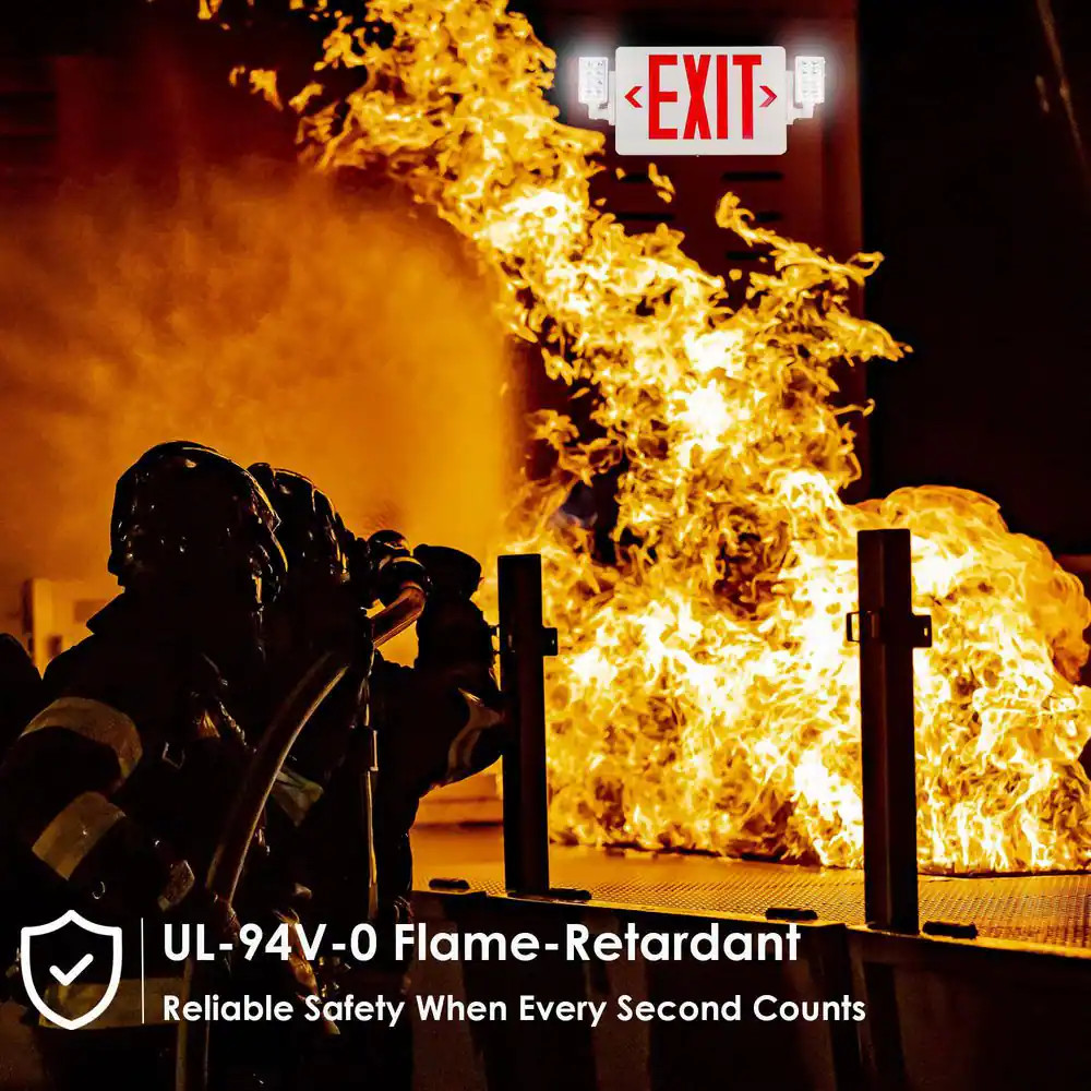2-Pack LED Combo Exit Sign with Emergency Light 2 Adjustable Heads Double Face R