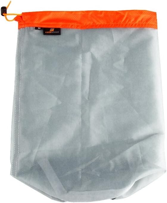 Tbest Ultralight Stuff Sacks Mesh Drawstring Storage Bag M-Orange, Orange