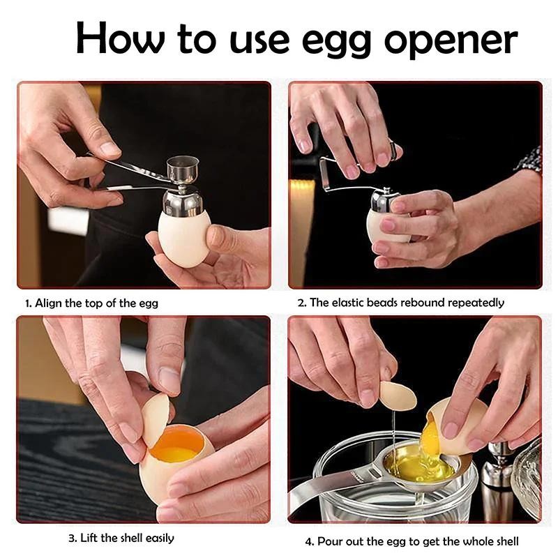 304 Stainless Steel Egg Scissors & Shell Opener Double Head Tool