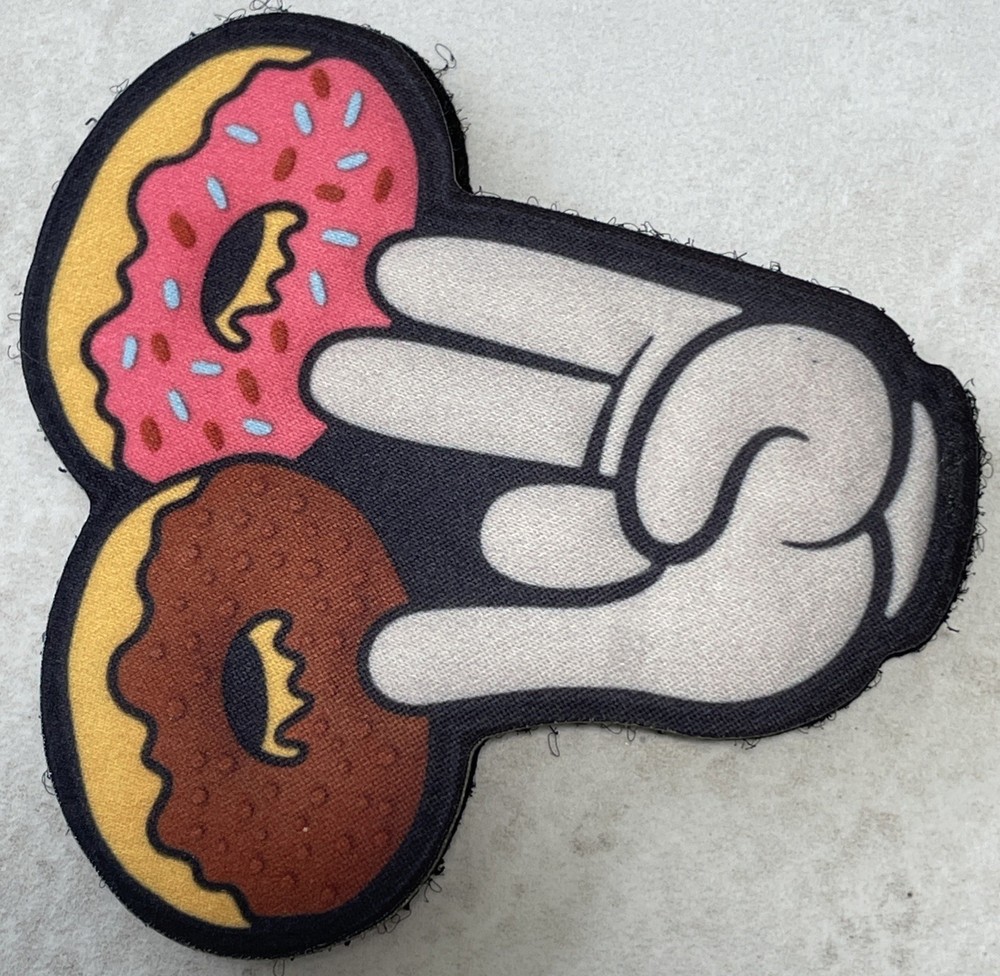 *NEW* TWO IN THE PINK, ONE IN THE STINK DONUT 🍩 PATCH HOOK & LOOP BACKING