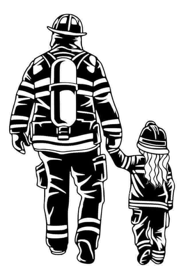 Fire fighter & daughter  Vinyl Decal Sticker
