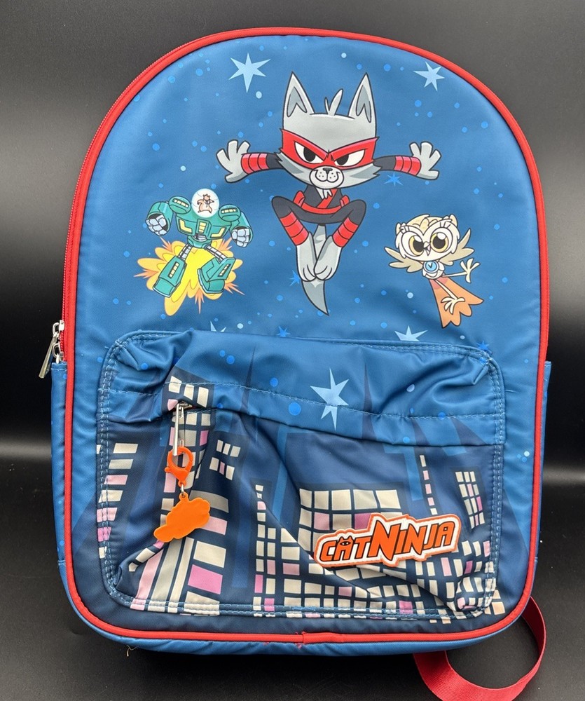 NEW Cat Ninja Epic Backpack - Keychain, Tags, & Padded Interior with Pockets