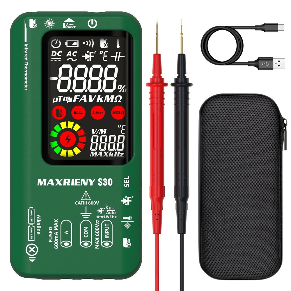 Digital Multimeter Infrared Thermometer Rechargeable Smart Voltmete... Fast Ship