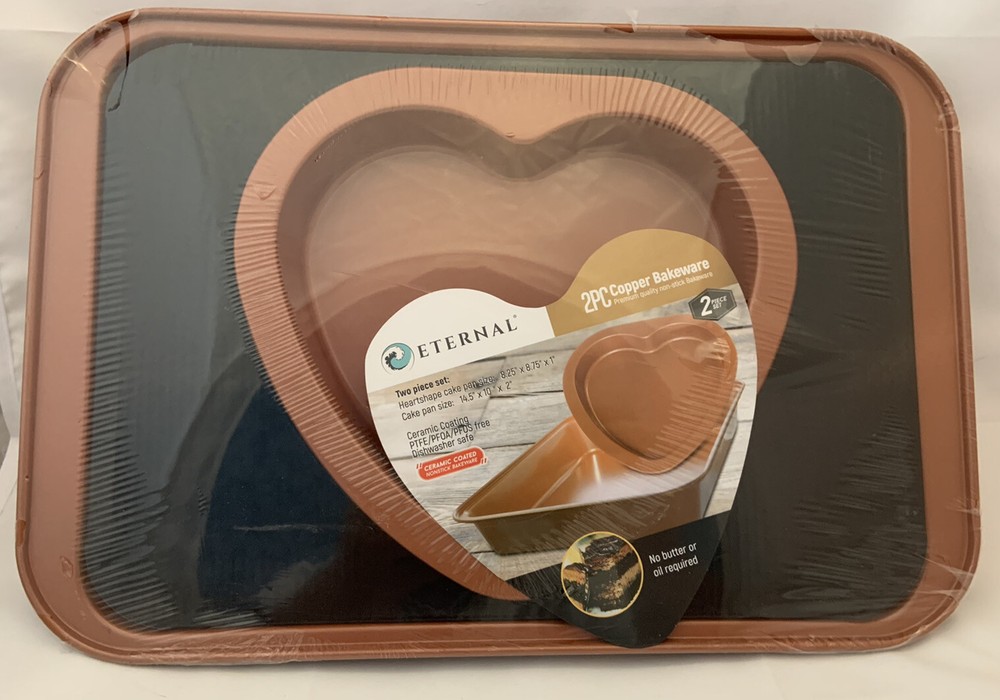 2 piece copper bakeware set