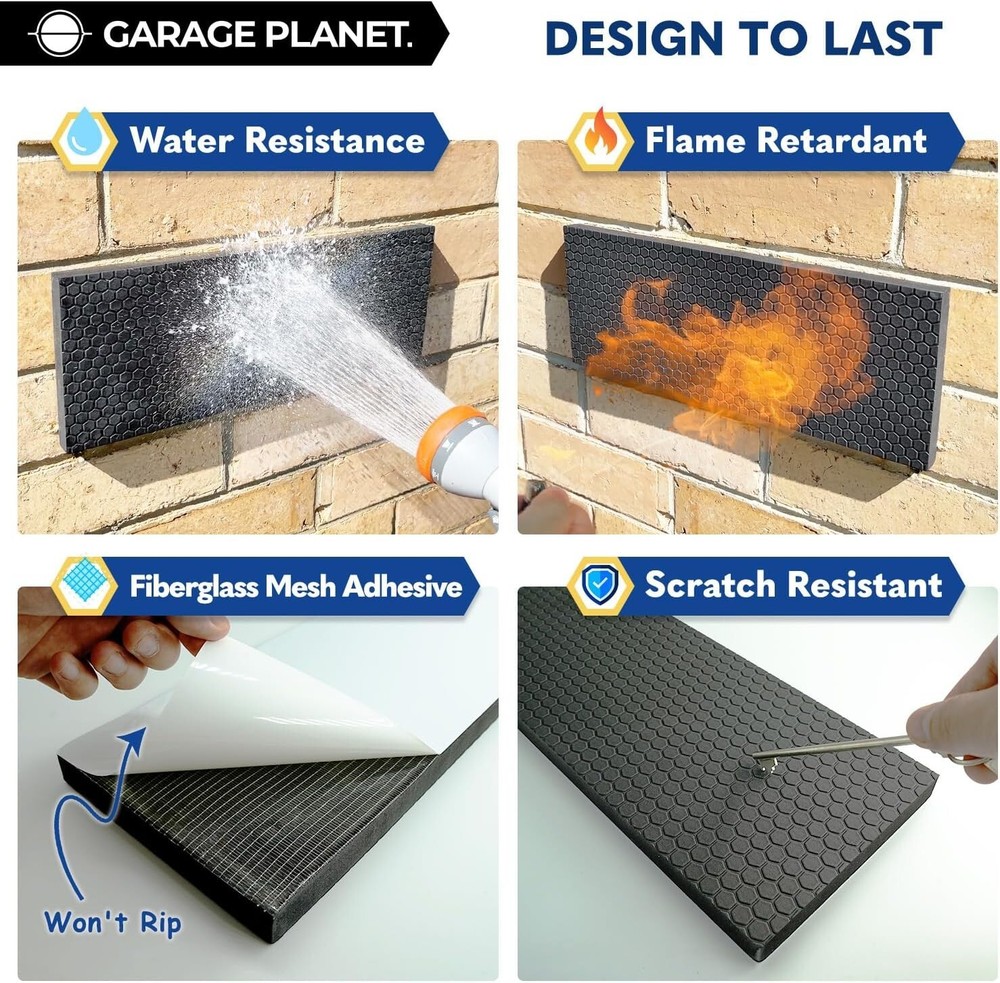 M2 Garage Wall Protector Car Door Wall Protector, Tool-Free, 4 Pack Black