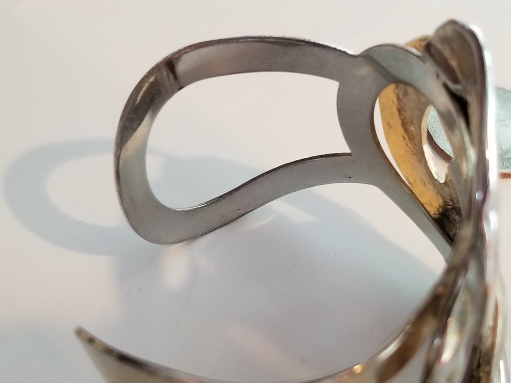 Hammered Silver-tone Twisted Bold Cuff Bracelet Boho-chic