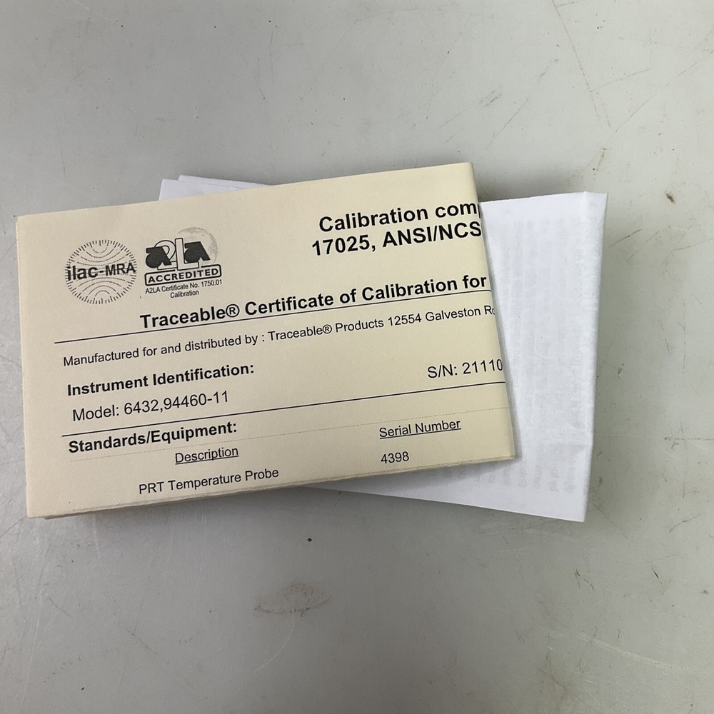 Traceable 94460-11 Excursion-Trac Datalogging Thermometer With Calibration