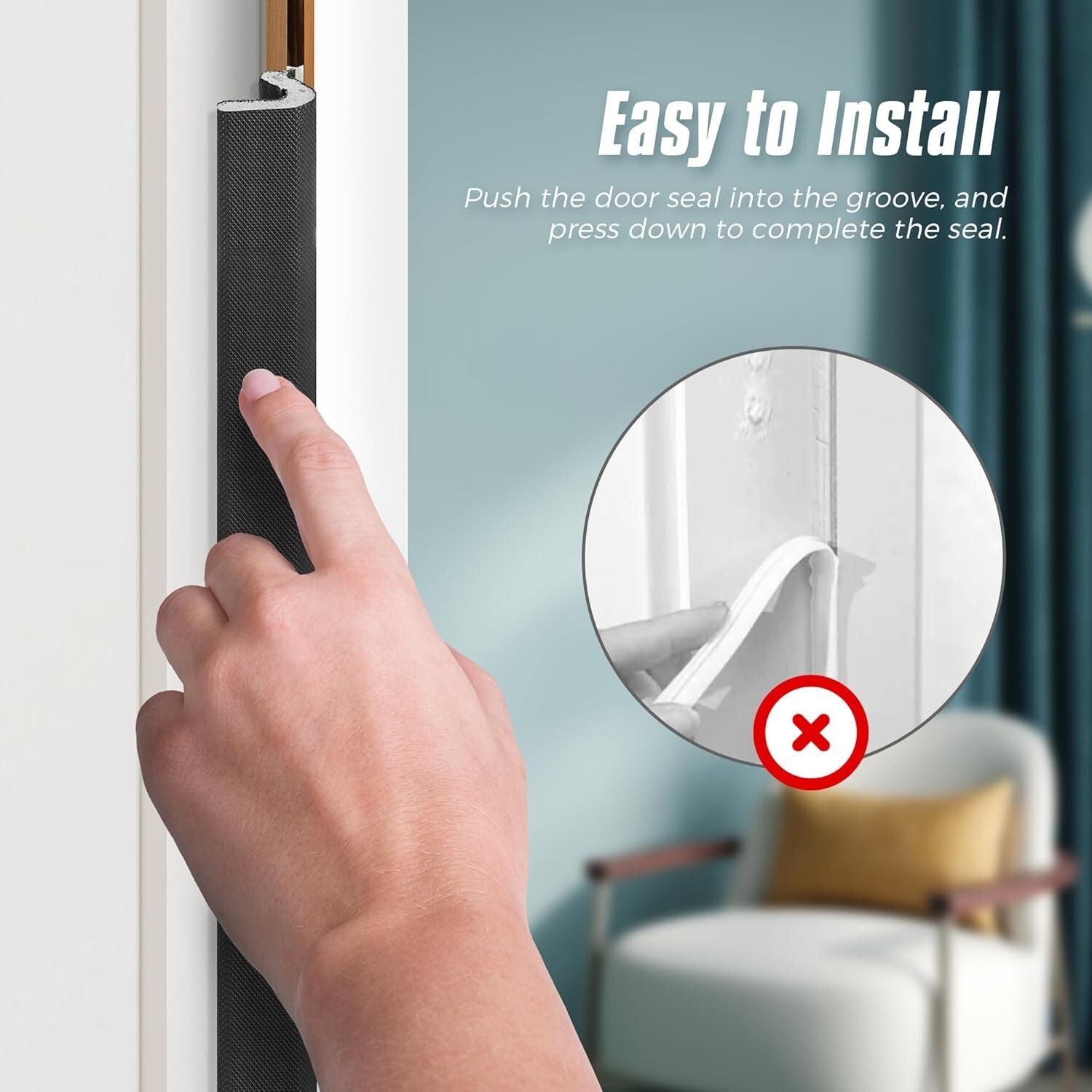 Weather Stripping Door Seal V Shaped Q Foam Kerf Weather Strip Soundproof 24FT W