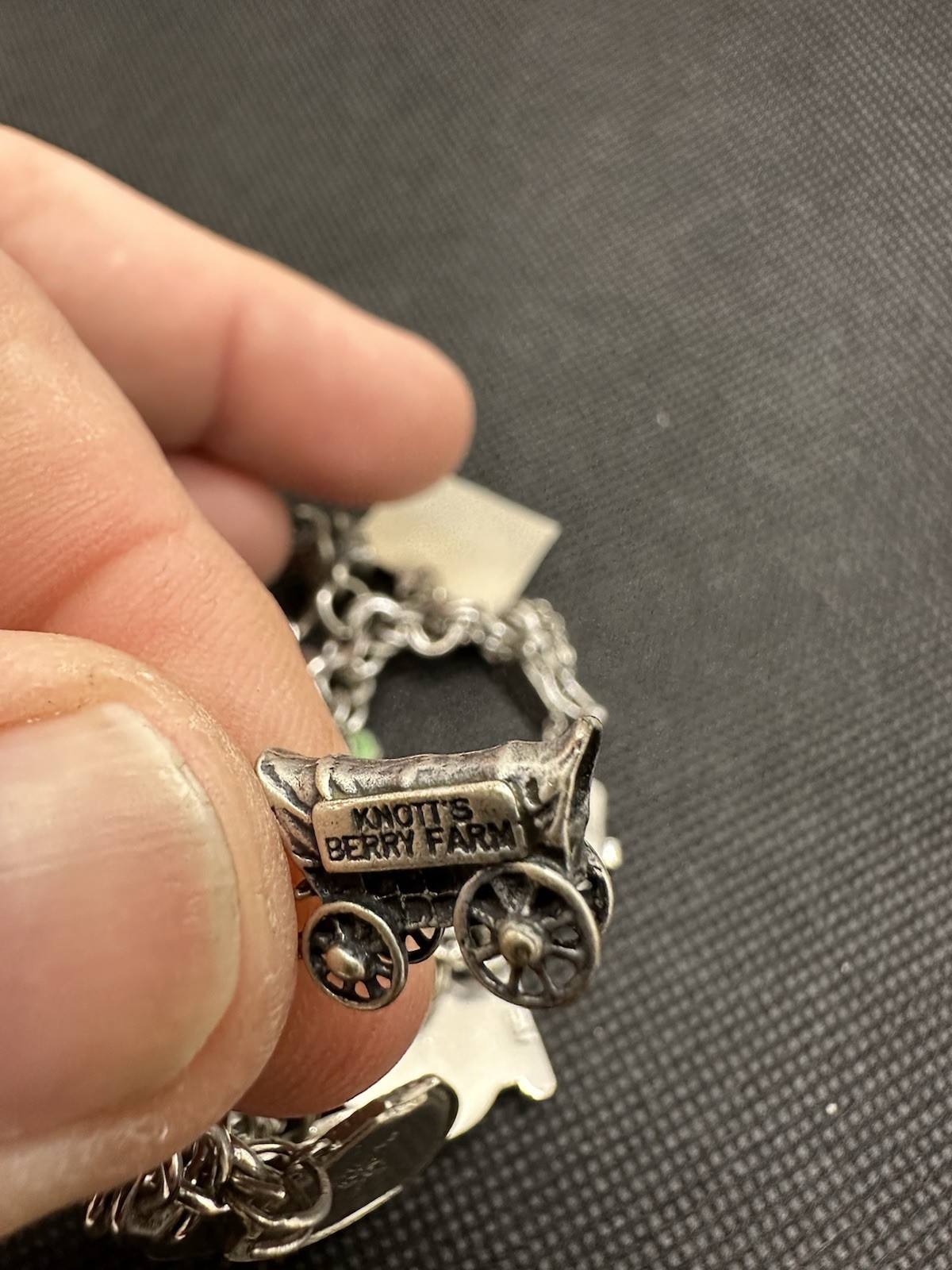 Vintage Sterling Silver Charm Bracelet Longhorns Wagon States 1960’s