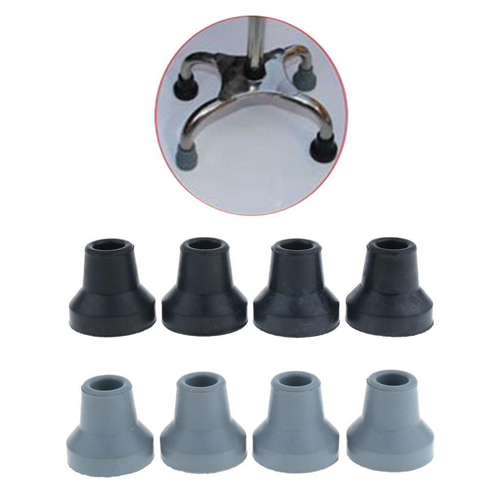 Rubber leg tips - replacement pole tips, 4 pieces, gray