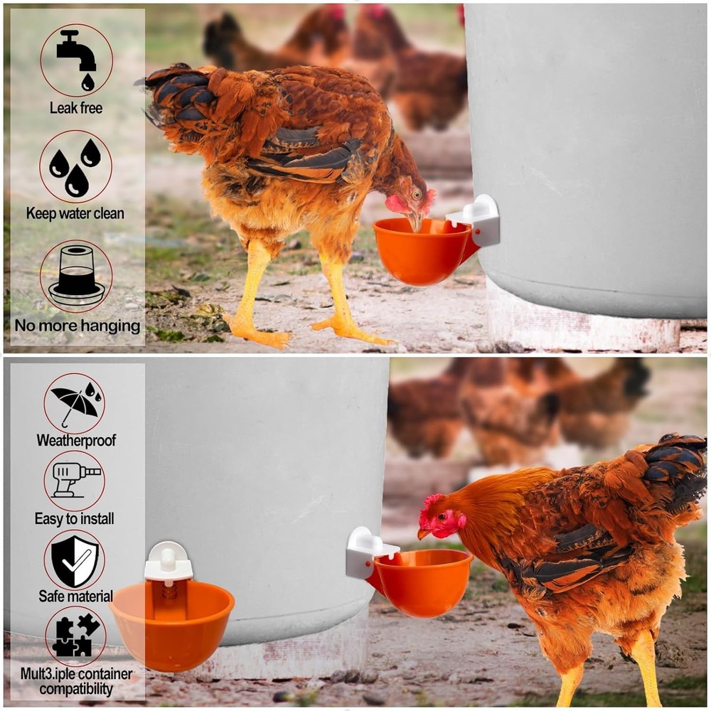 Versatile 6-Pack Automatic Chicken Watering System - Leak-Free & Easy Install