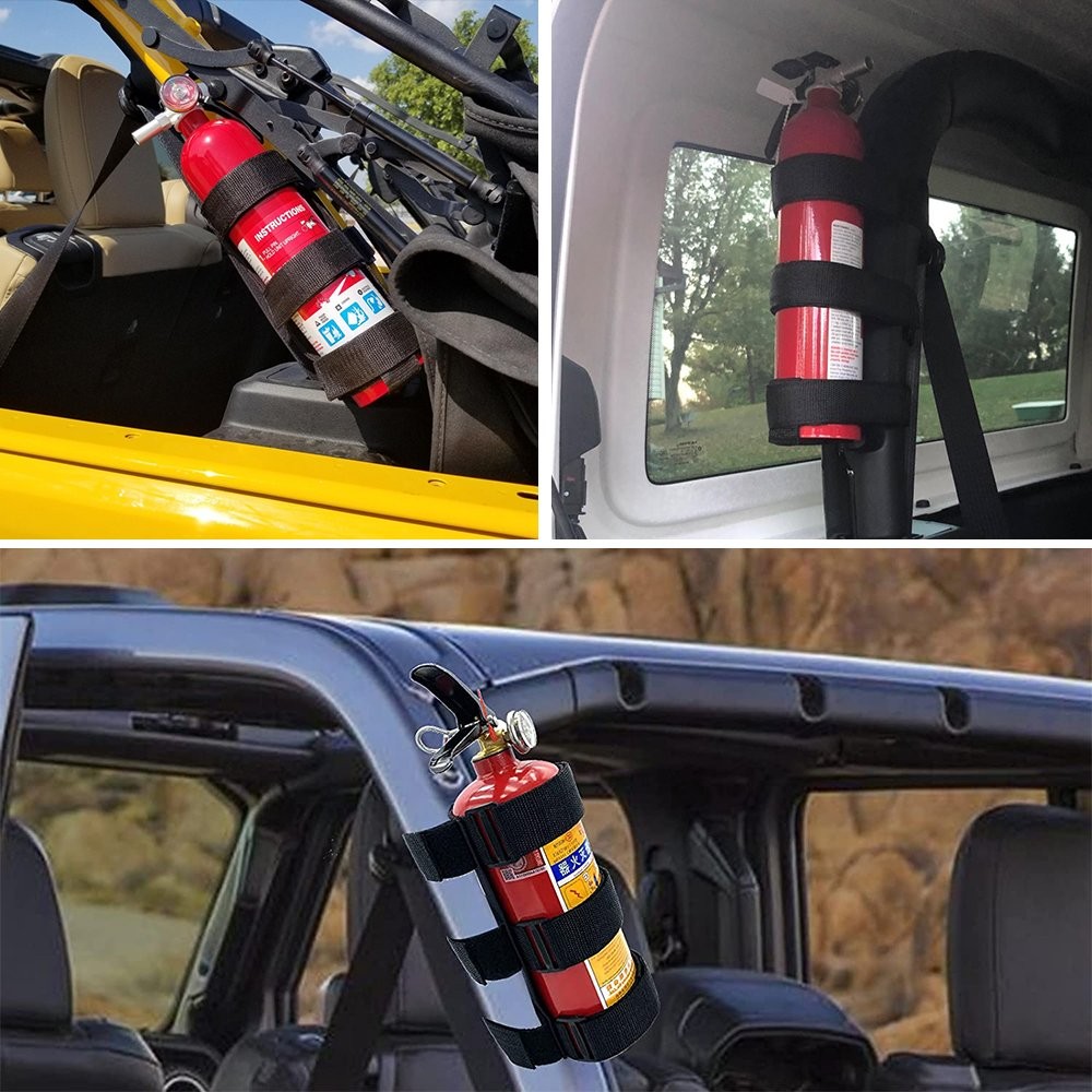 US Fire Extinguisher Car Mount Holder Bracket Adjustable Compatible For Jeep UTV
