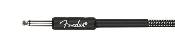 Fender Coiled Guitar/Instrument Cable, GRAY TWEED, Straight to Right-Angle 30'ft