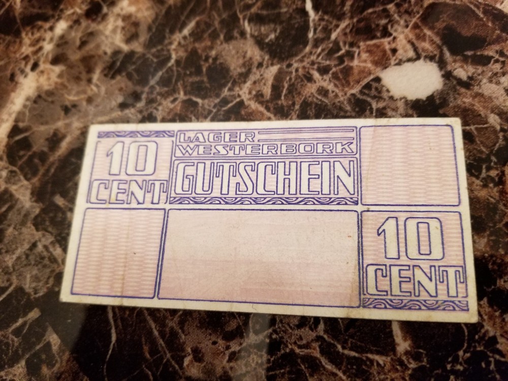 10 Cent Netherlands Westerbork Concentration Camp Currency Bill Note kz