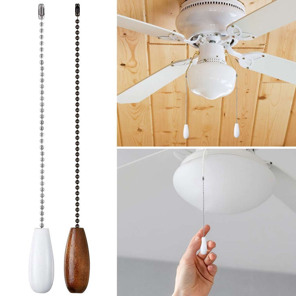 1/2/4Pcs Ceiling Fan Chain Pulls Wooden Pull Chain Extension Pull Chain for Ceil