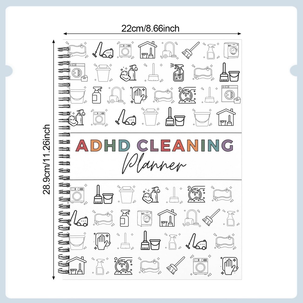 Cleaning Schedule Planner set ADHD Organizational Tracker Notebook
