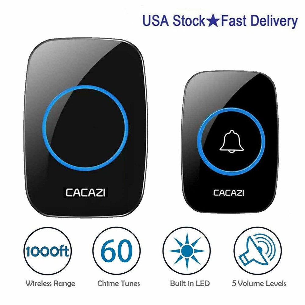 Wireless Door Bell Remote Button Plug in Receiver Doorbell Extra Long Range US