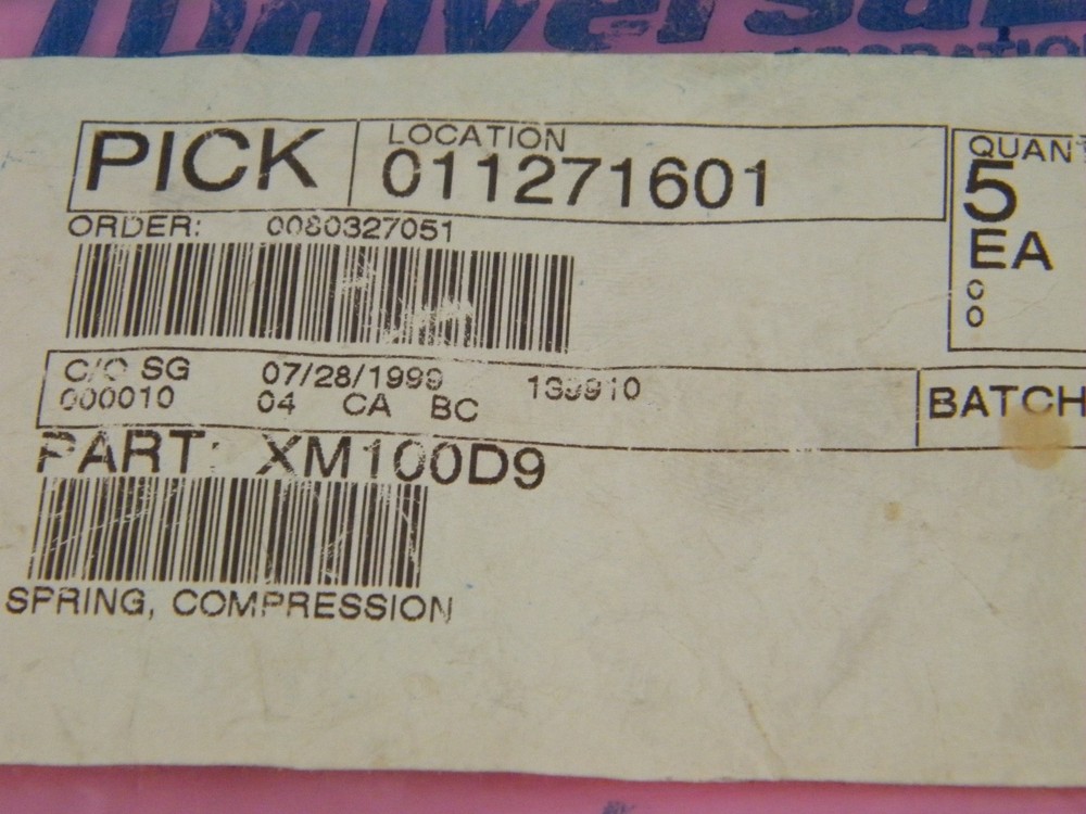 (5) NEW ~ UNIVERSAL INSTRUMENTS ~ COMPRESSION SPRING ~ PART NUMBER ~ XM100D9