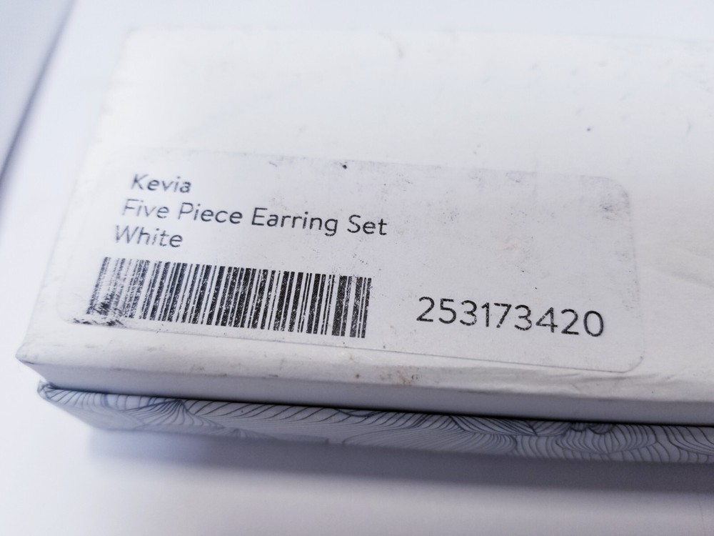 Kevia Five Piece Earring Set - White