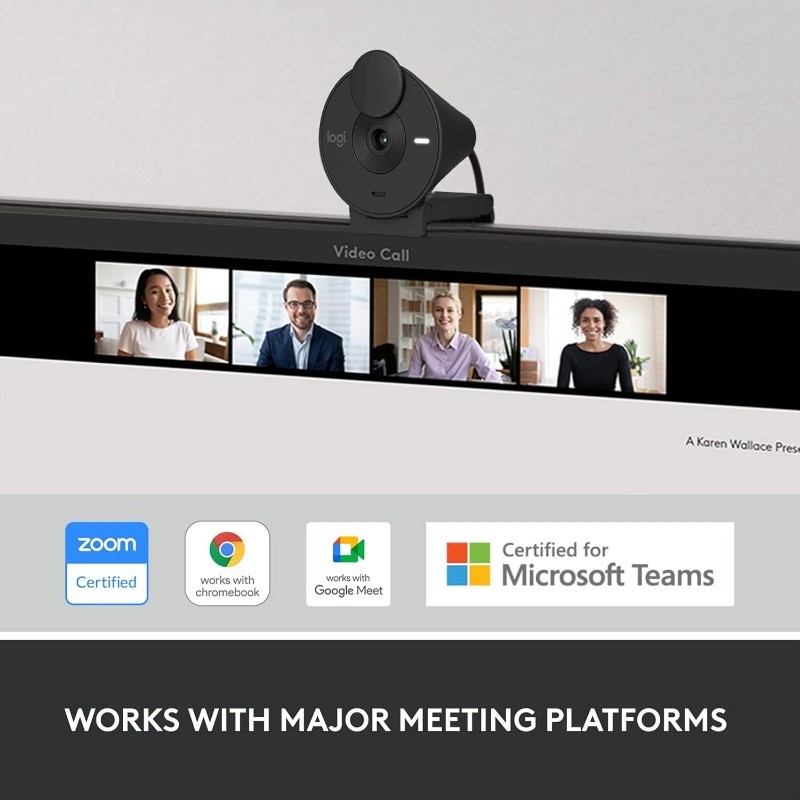 Full HD Webcam with Privacy Shutter, Noise Reduction Microphone, USB-C