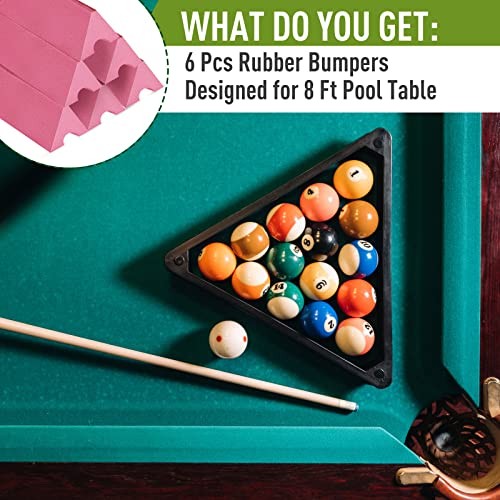 Pack KRubber Bumpers 8 Foot Pool Table Bumpers Replacement Pool Table Rail 6
