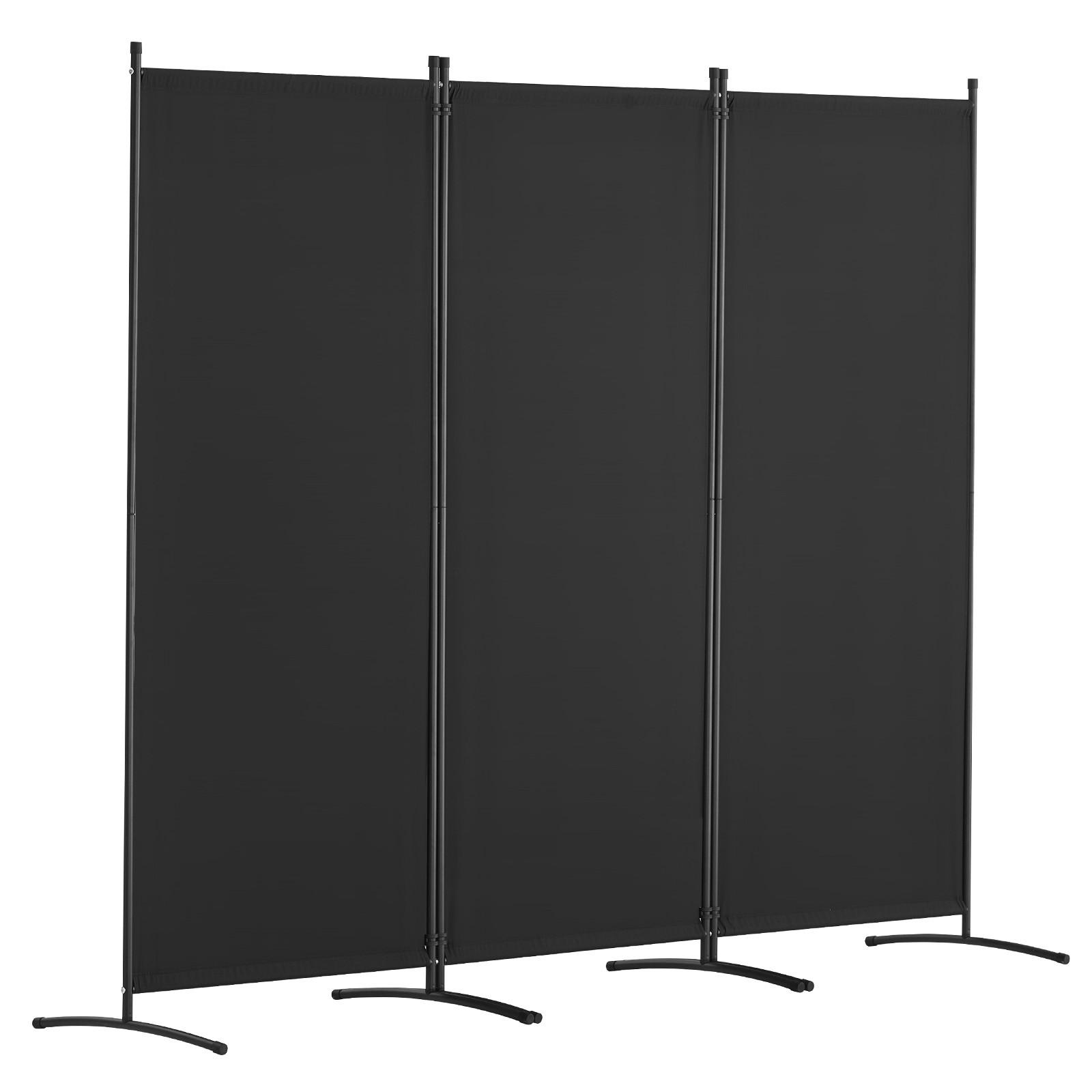 Room Divider 3-Panel Folding Privacy Screen Fabric Partition Office Black