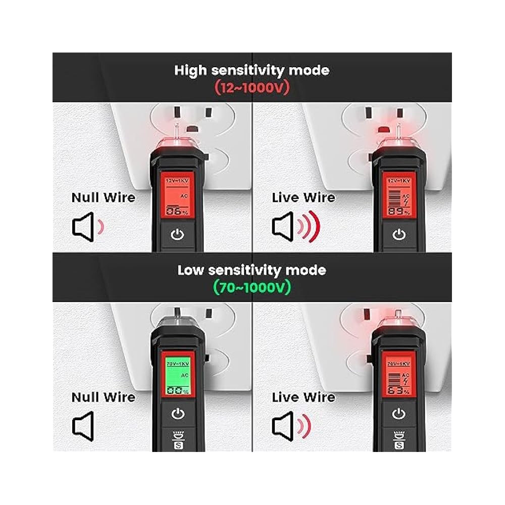 Sensitive Voltage Tester with LCD, Dual Range