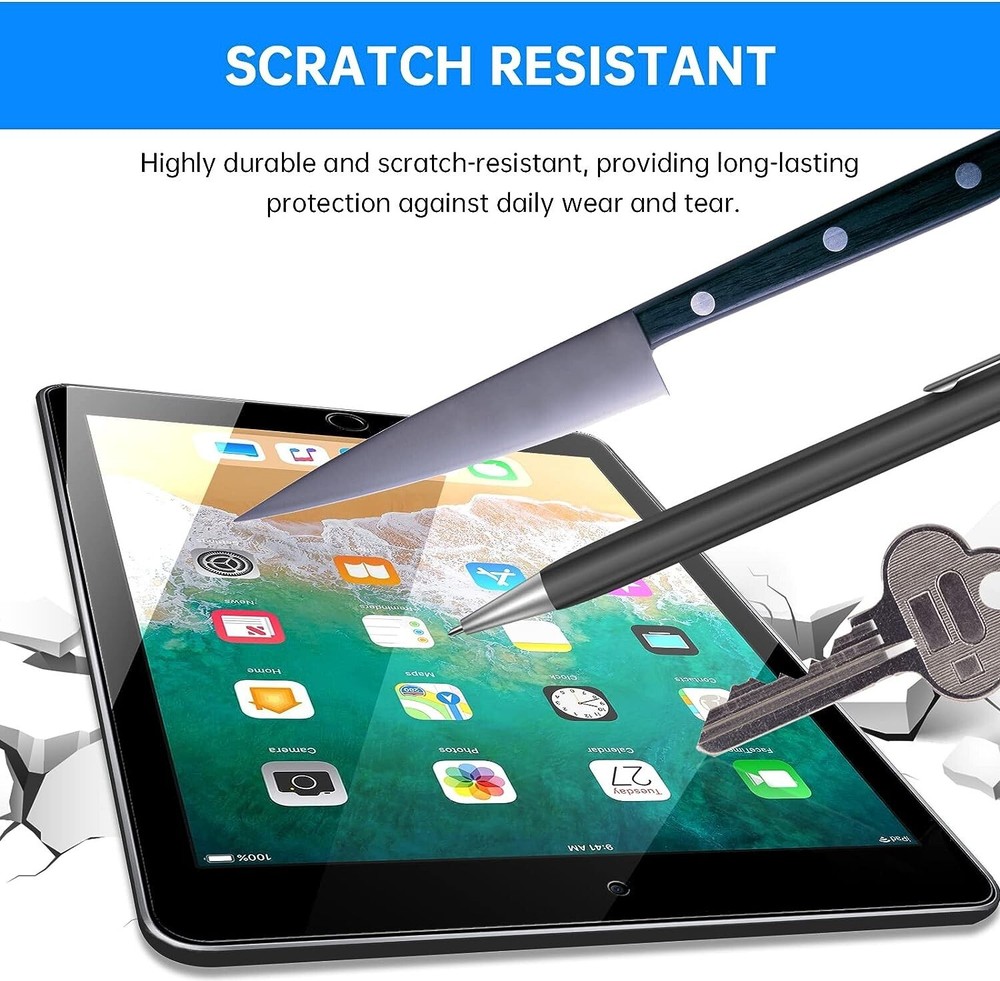 2 Pack iPad 9.7 inch 6th/ 5th Screen Protector Tempered Glass Scratch Resistant