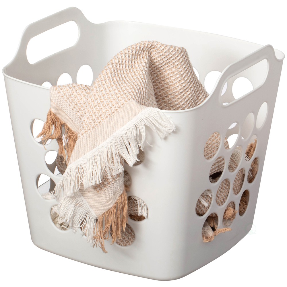 New Flexible Plastic Carry Laundry Basket Storage Hamper with Side Handle