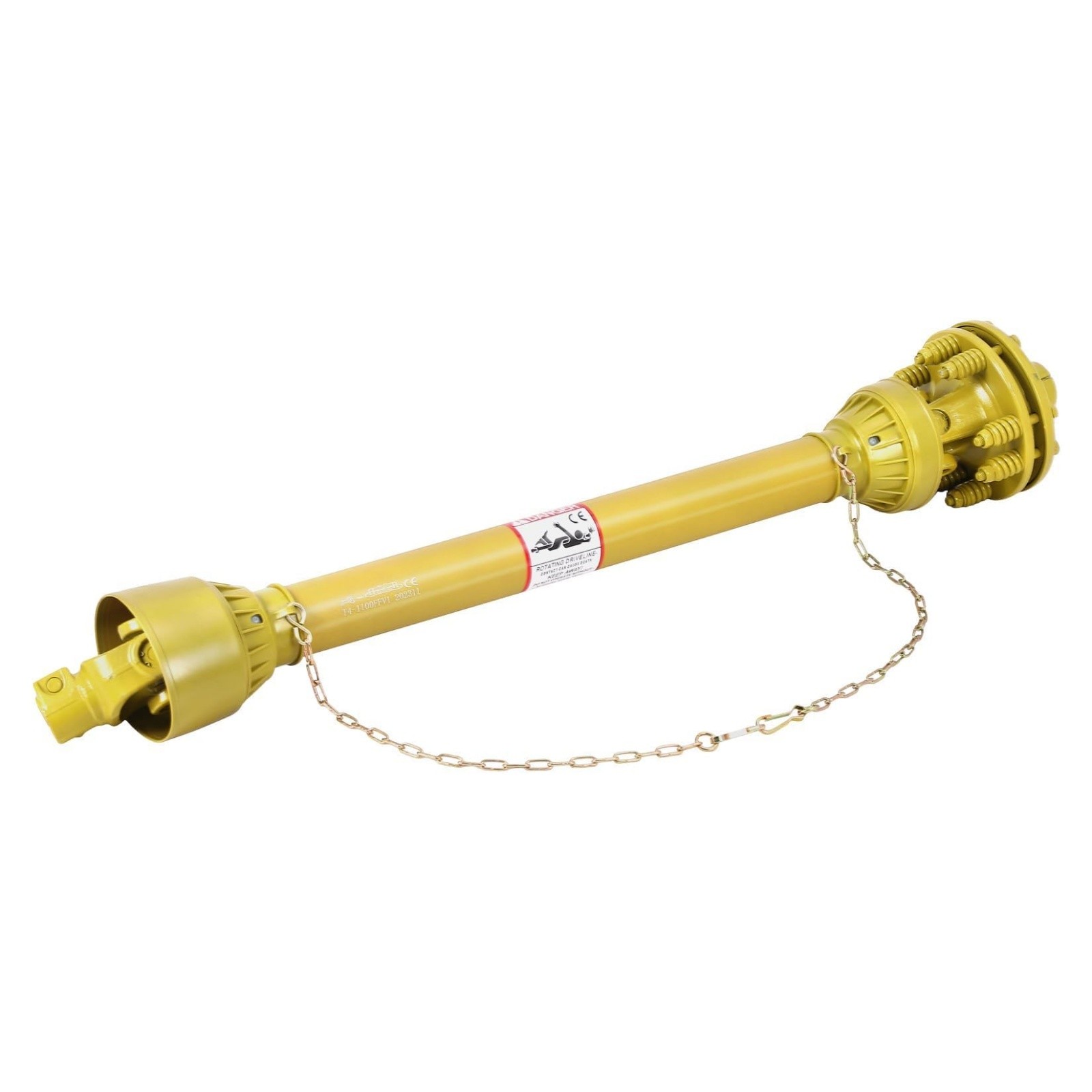 1-3/8" PTO Drive Shaft & Slip Clutch, 31.5"-41" 6 Spline Both Ends PTO Friction