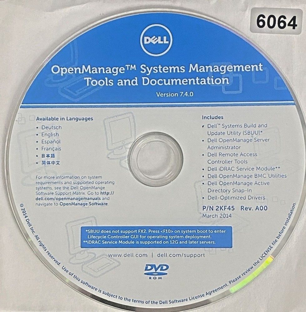 VINTAGE SOFTWARE | DELL OPENMANAGE SYSTEM MANAGEMENT | TOOLS, DOCUMENTATION V7.4