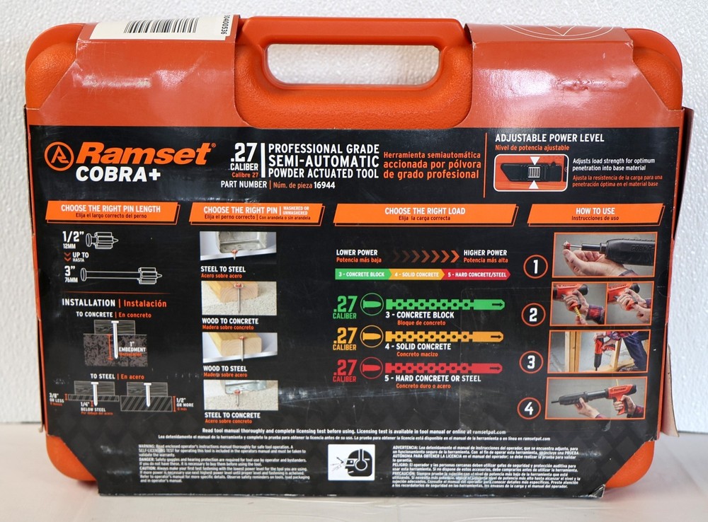 Ramset 16944 Cobra+ 0.27 Caliber Semi-Automatic Powder Actuated Tool