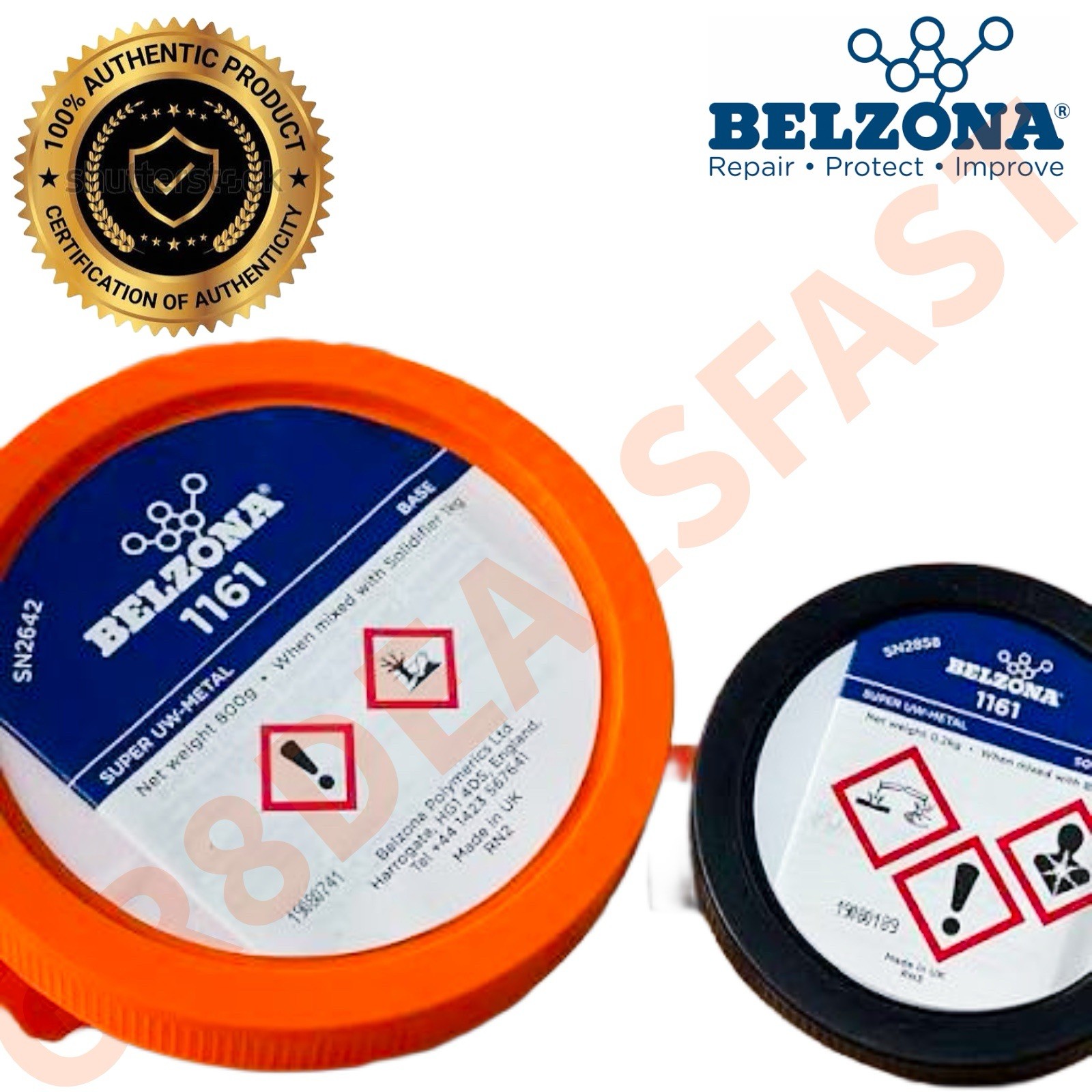 BELZONA 1161 Super UW-Metal Base & Solidifier Repair Metal 1KG Kit GENUINE 🔥