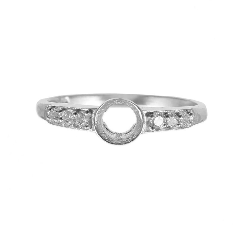 Semi Mount Ring 5x5 mm Round Solitaire Blank Setting Ring 925 Sterling Silver