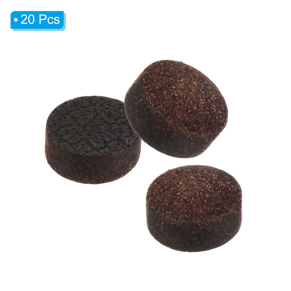 20Pcs 11mm Billiard Pool Cue Tips Snooker Pool Stick Replacement Tips, Brown