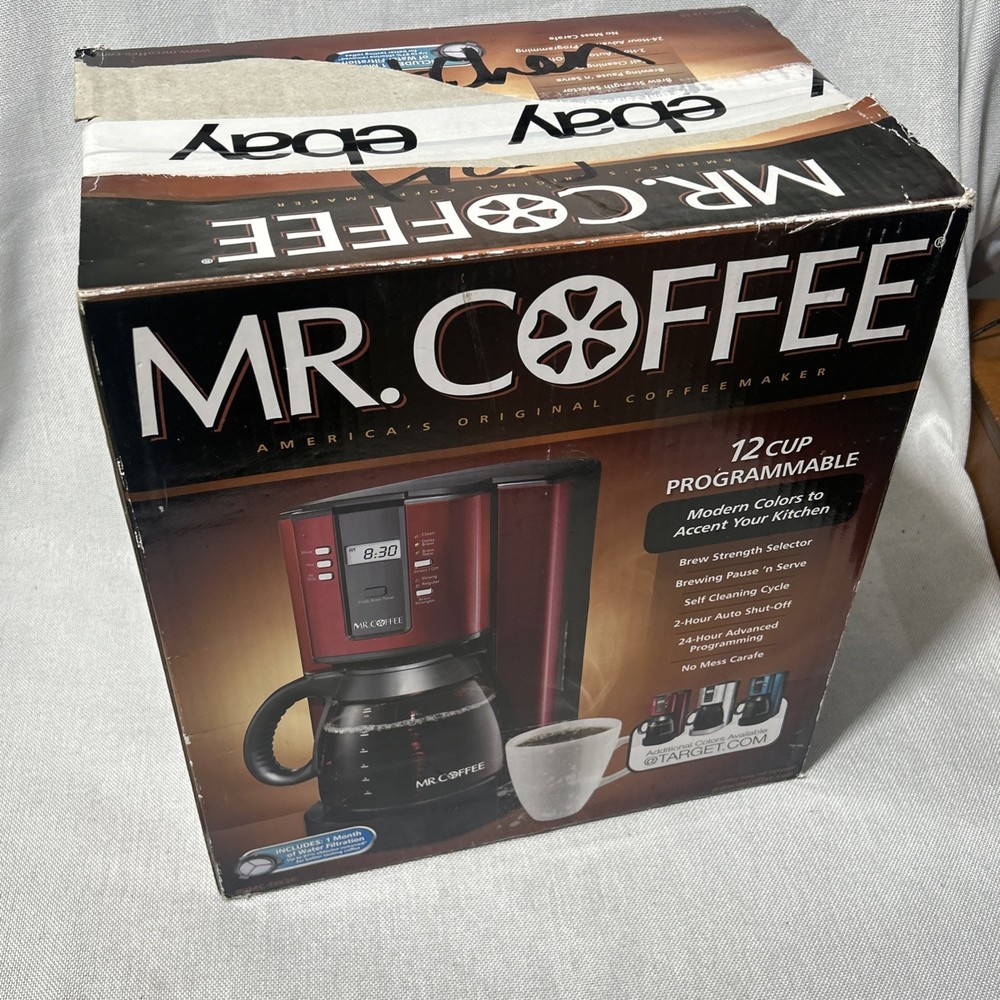 Mr Coffee 12 Cup Programmable Coffee Maker Red Metallic BVMC-TJX36