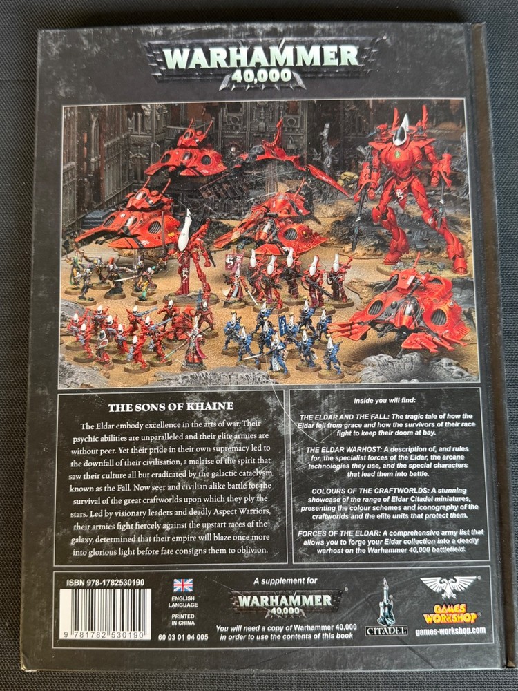 Warhammer 40,000 40K Codex Eldar Rulebook - 2012 - Very Good Condition