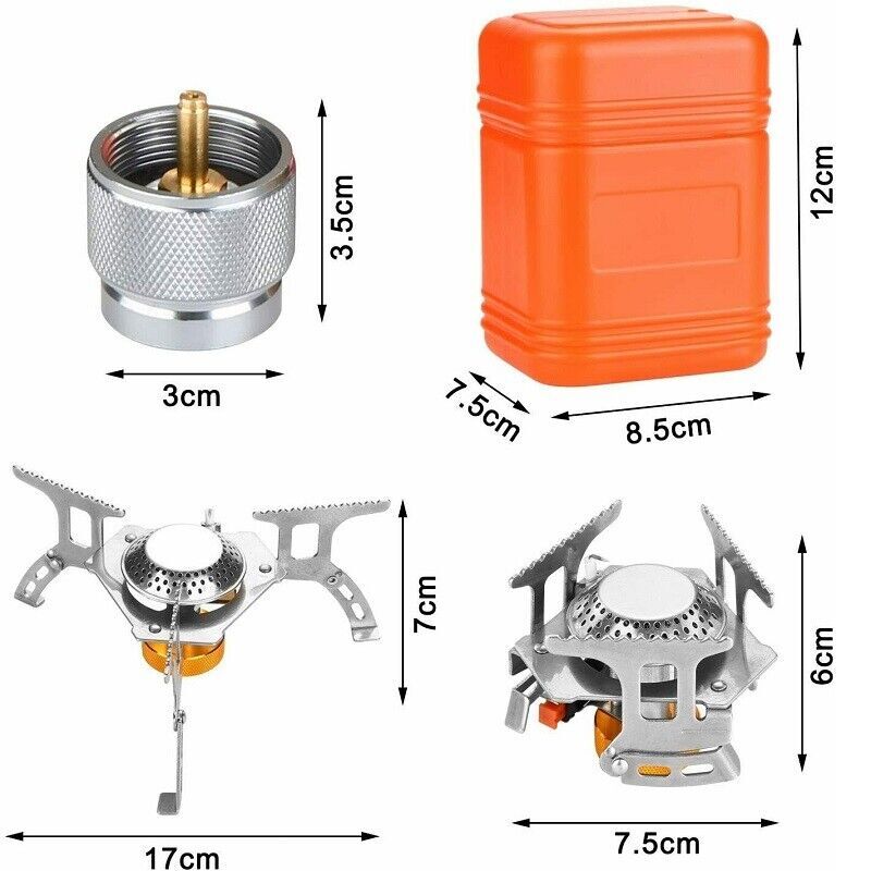 Butane Propane Burner Portable Gas Camping Stove w/Adapter Outdoor Hiking Picnic