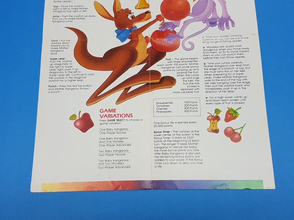 Kangaroo Atari 2600 Authentic Manual Only