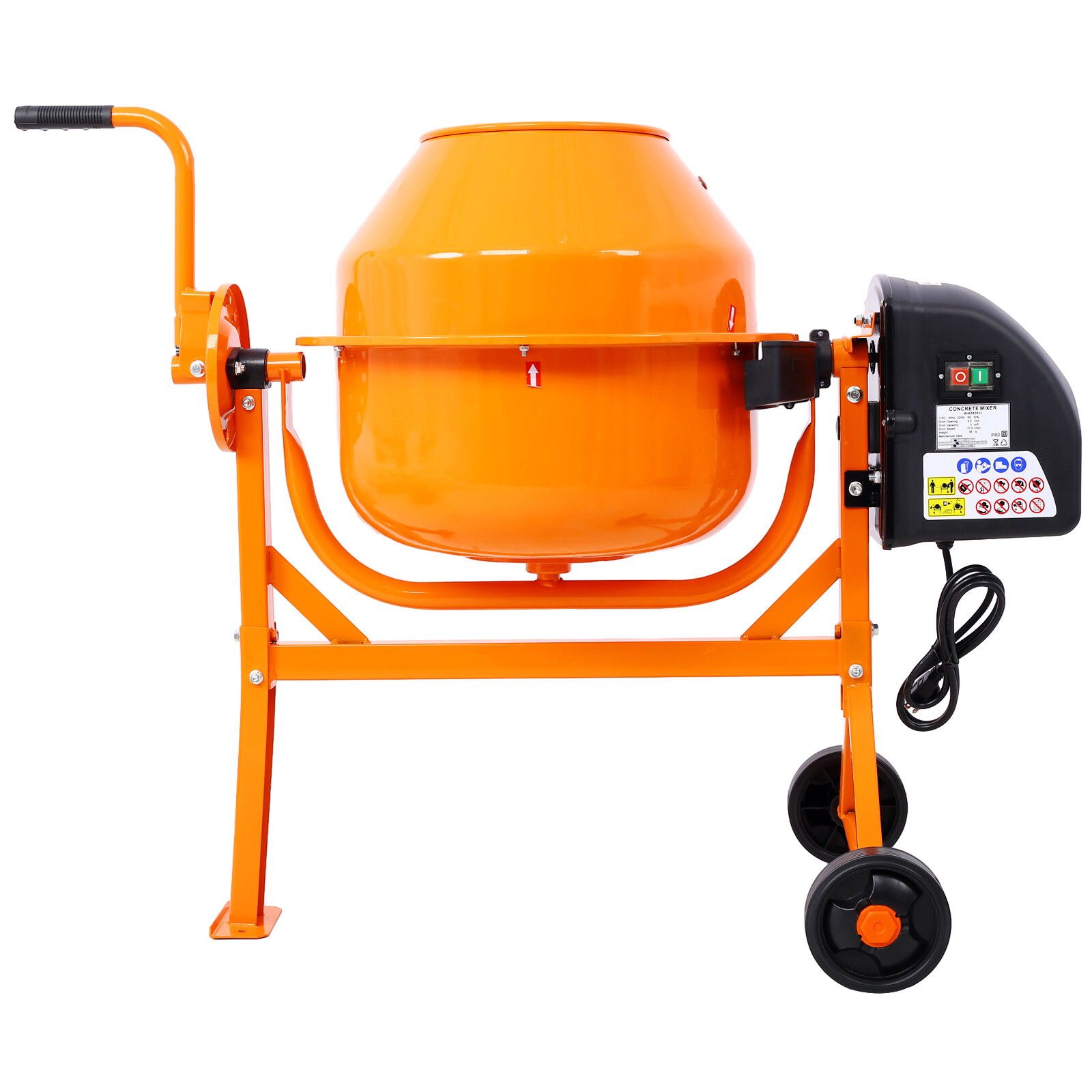 Portable Cement Mixer 3 Cu. Ft Electric Concrete Mixer Machine Mortar Stone Mix