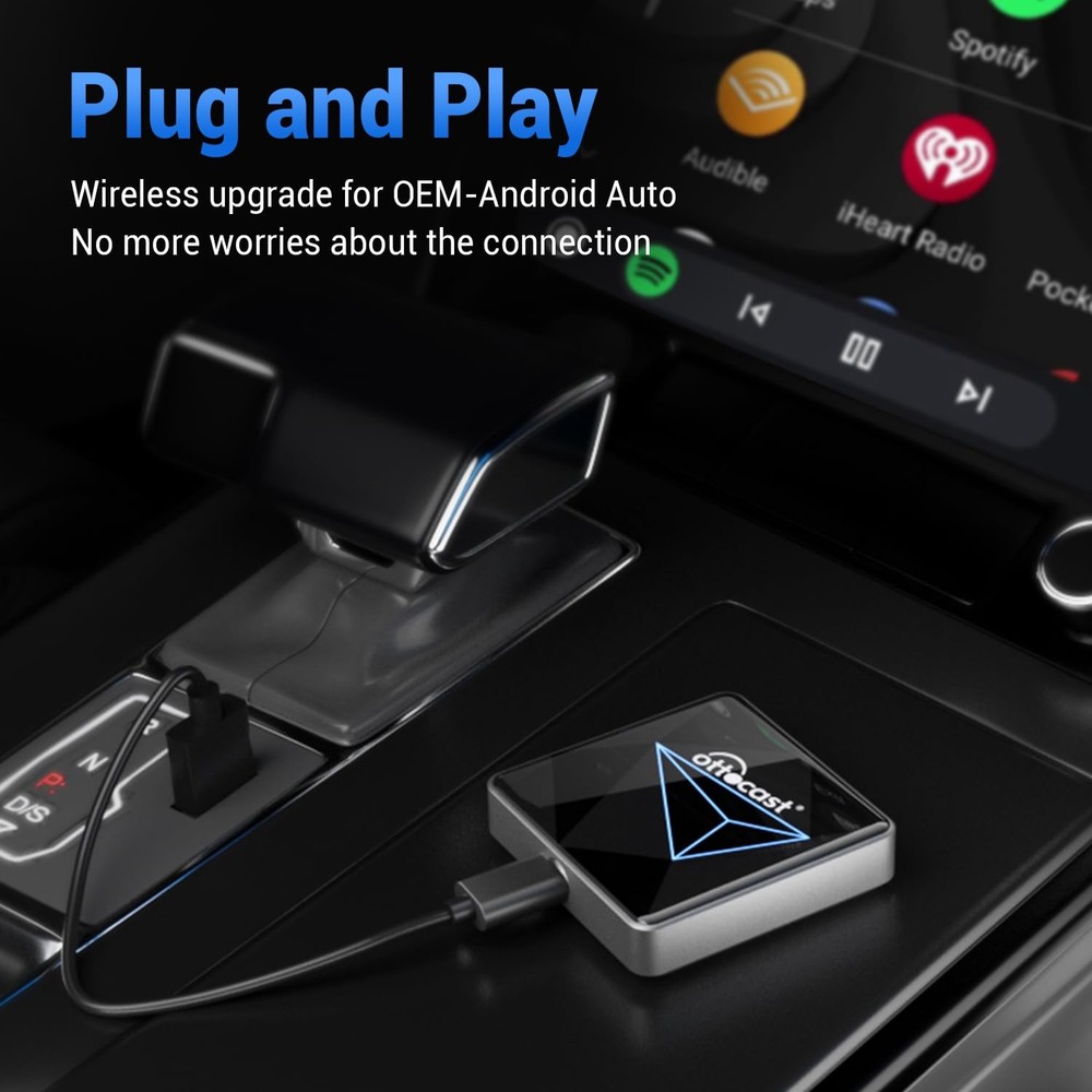 OTTOCAST A2Air Pro Android Auto Wireless Adapter, Auto-Reconnect, Convert Wired