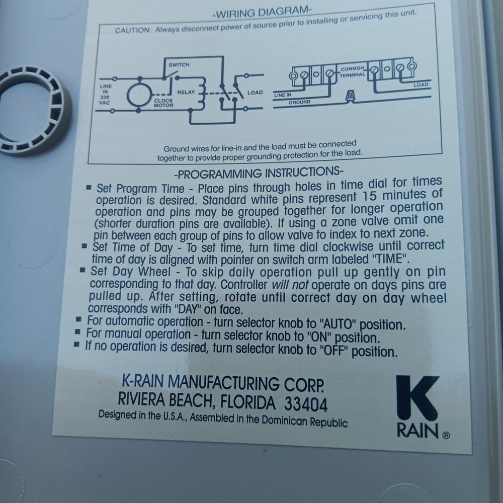 K-Rain 2120 Series Single Station Controller BOX ONLY
